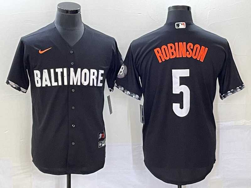 Men%27s Baltimore Orioles #5 Brooks Robinson Black 2023 City Connect Cool Base Stitched Jersey->baltimore orioles->MLB Jersey